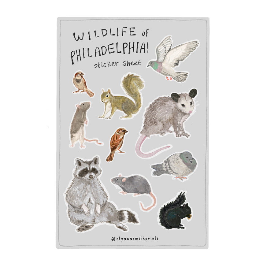 Philadelphia Wildlife Sticker Sheet - Ali's Wagon