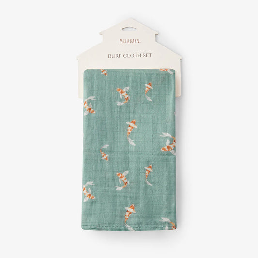Swimming Koi Organic Burp Cloths