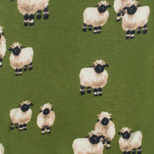 Load image into Gallery viewer, Valais Sheep Green Bamboo Burp Cloths