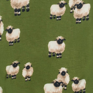Valais Sheep Green Bamboo Burp Cloths