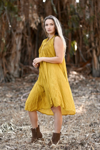 Mustard Val Cotton Dress