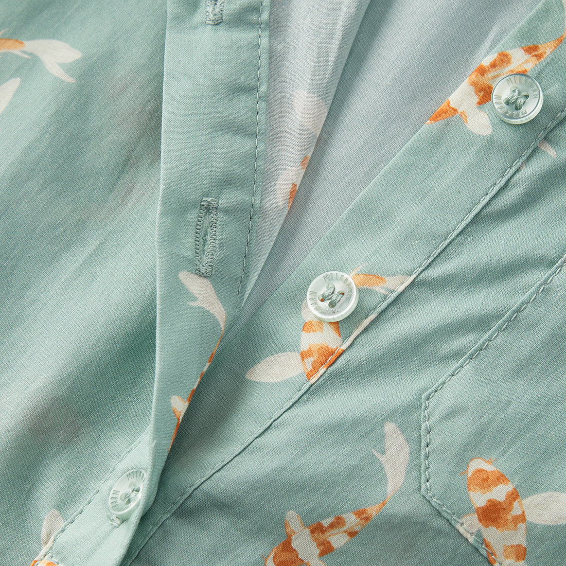 Swimming Koi Collared Shortall