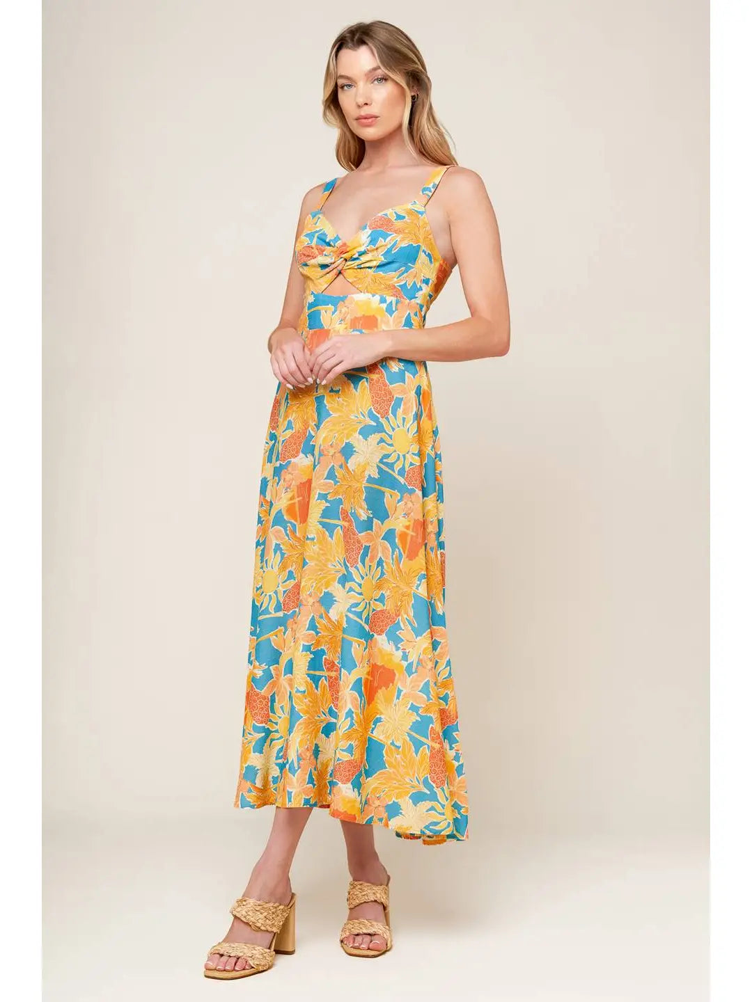 Printed Woven Midi Dress