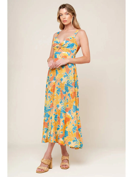 Printed Woven Midi Dress