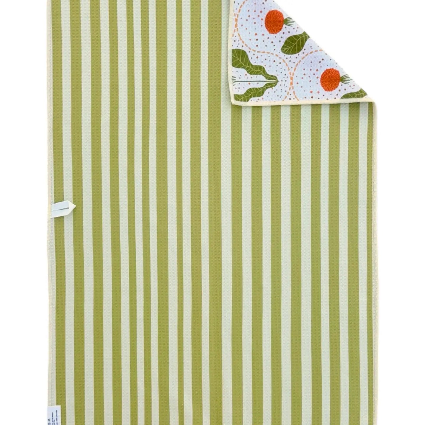 Sprout and Stripe Reversible Hand Towel