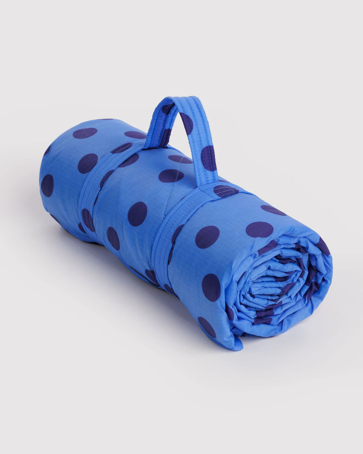 Blue Polka Dot Baggu Puffy Picnic Blanket