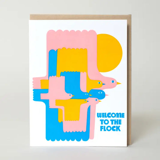 Bird Flock New Baby Card