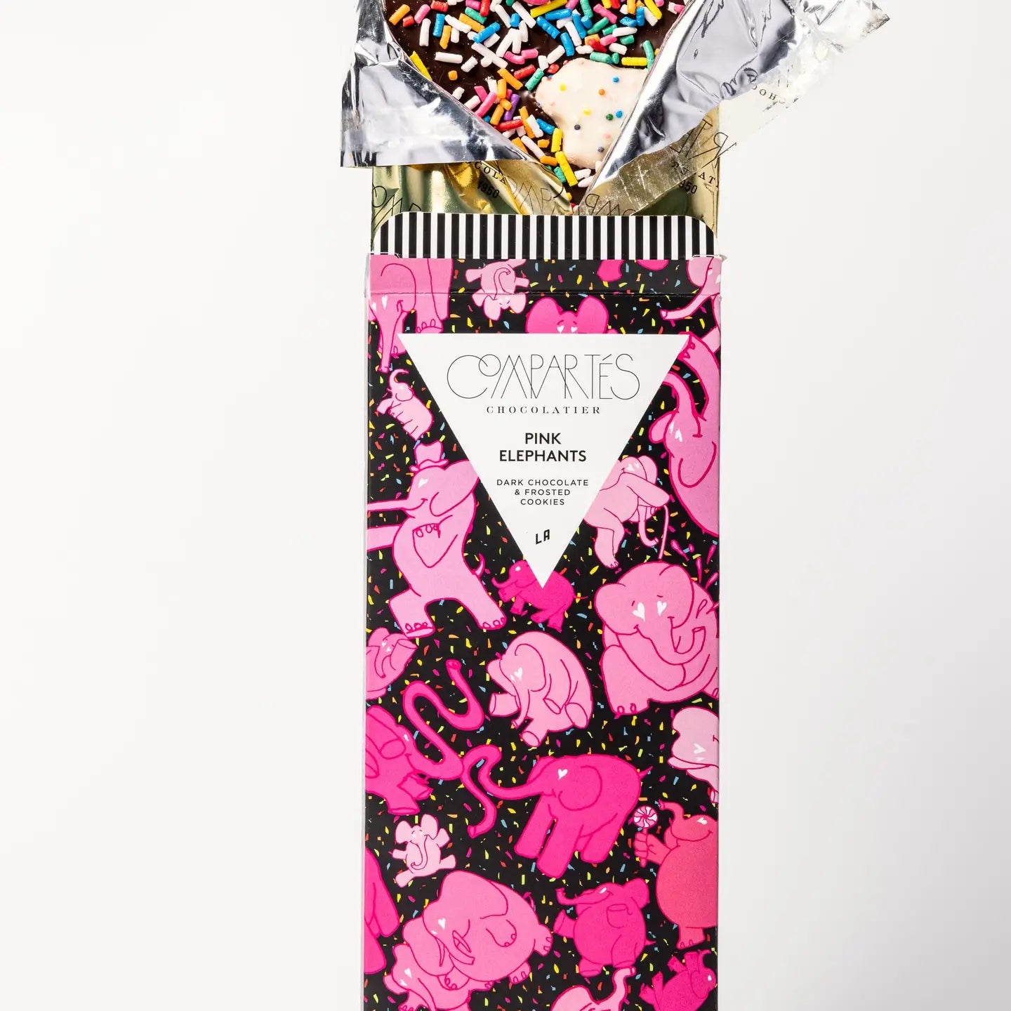 Pink Elephants Animal Cookies Chocolate Bar