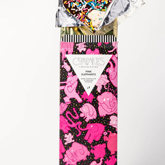 Pink Elephants Animal Cookies Chocolate Bar