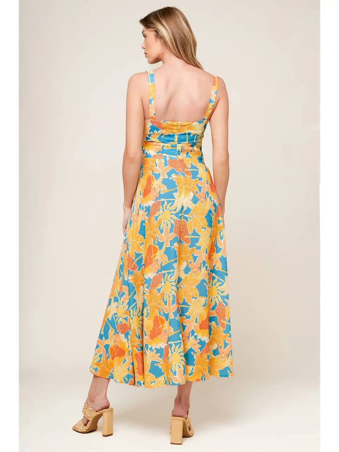 Printed Woven Midi Dress