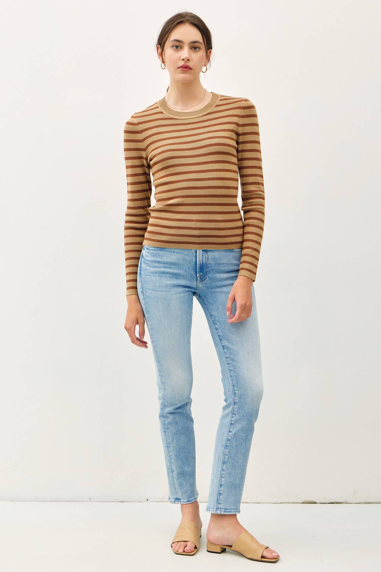 Classic Fit Basic Striped Sweater