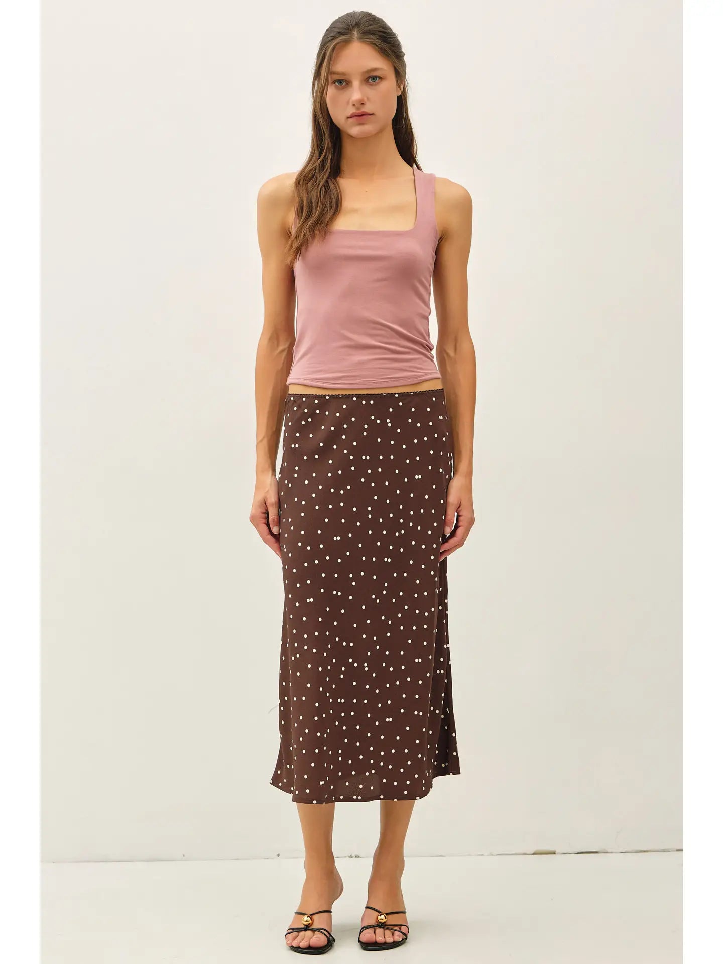 Polka Dot Midi Skirt