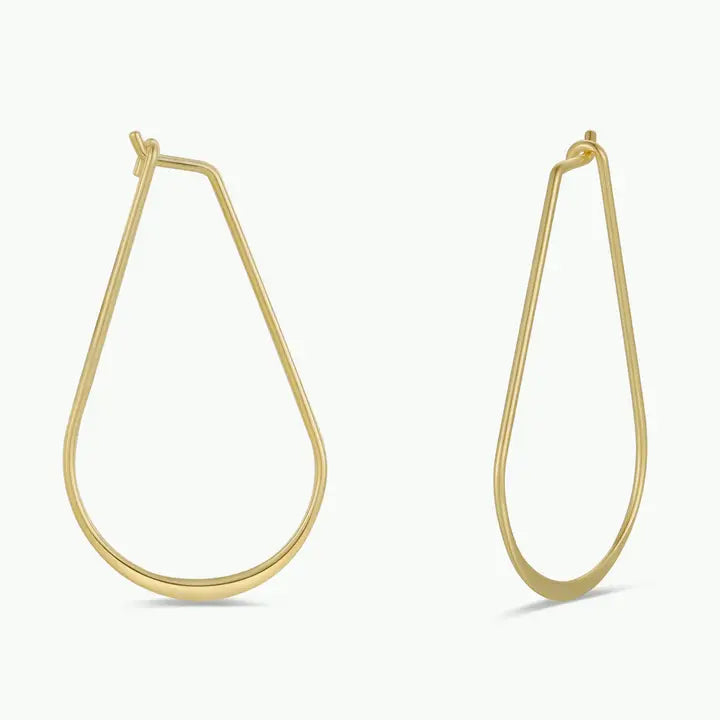 Gold Long Oval Hoops