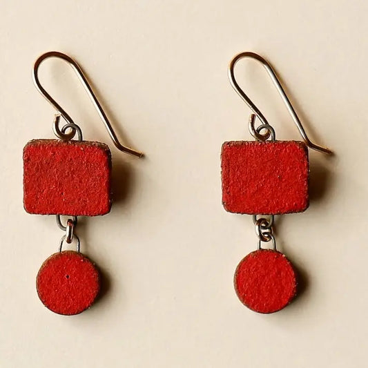 Square + Circle Earrings - Rojita