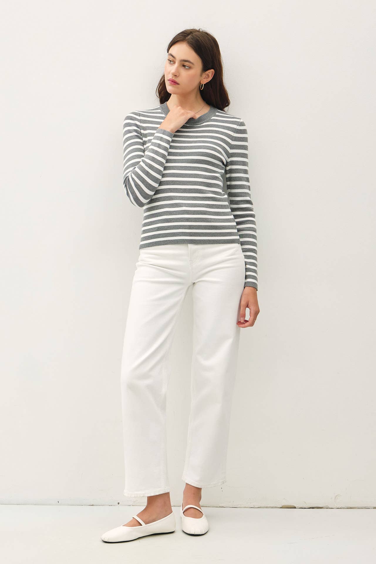 Classic Fit Basic Striped Sweater