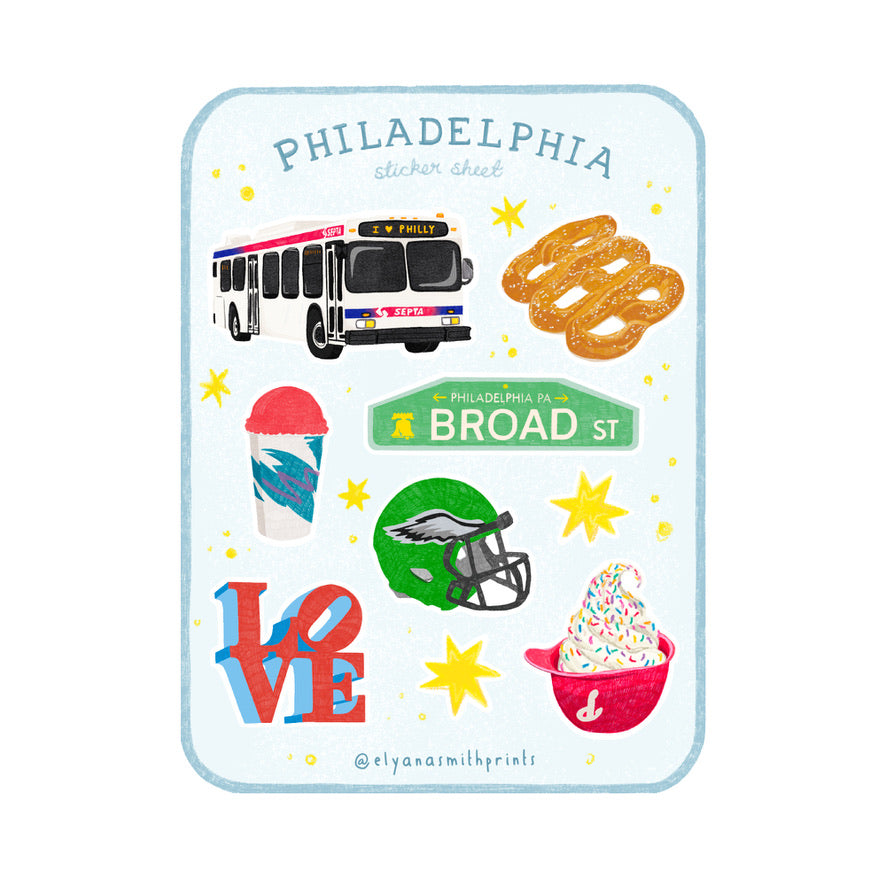 Philadelphia Sticker Sheet - Ali's Wagon