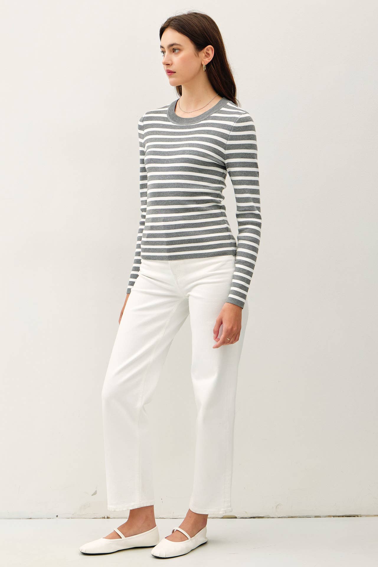 Classic Fit Basic Striped Sweater