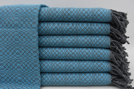 Sauna Peshtemal and Pareo Blue Turkish Bath Towel