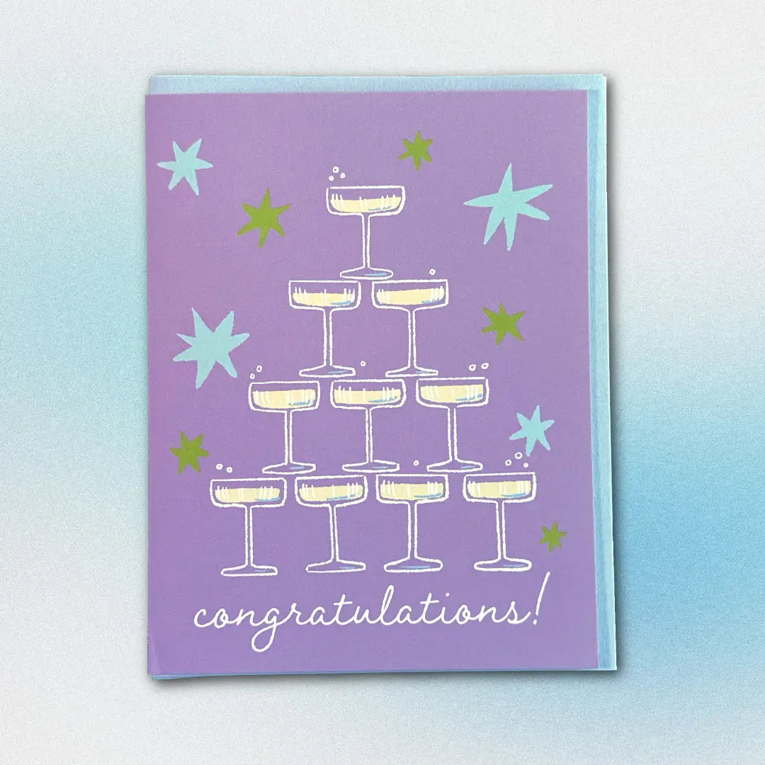 Champagne Tower Congratulations Greeting Card