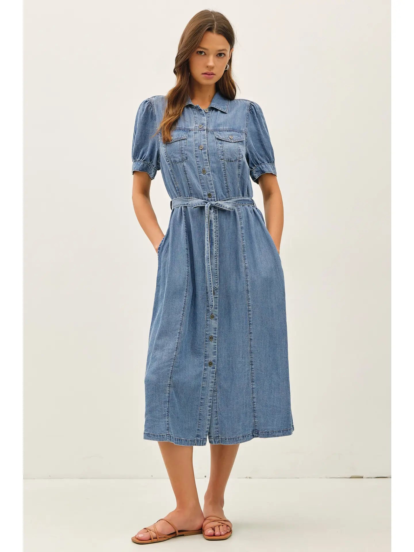Button Up Denim Dress