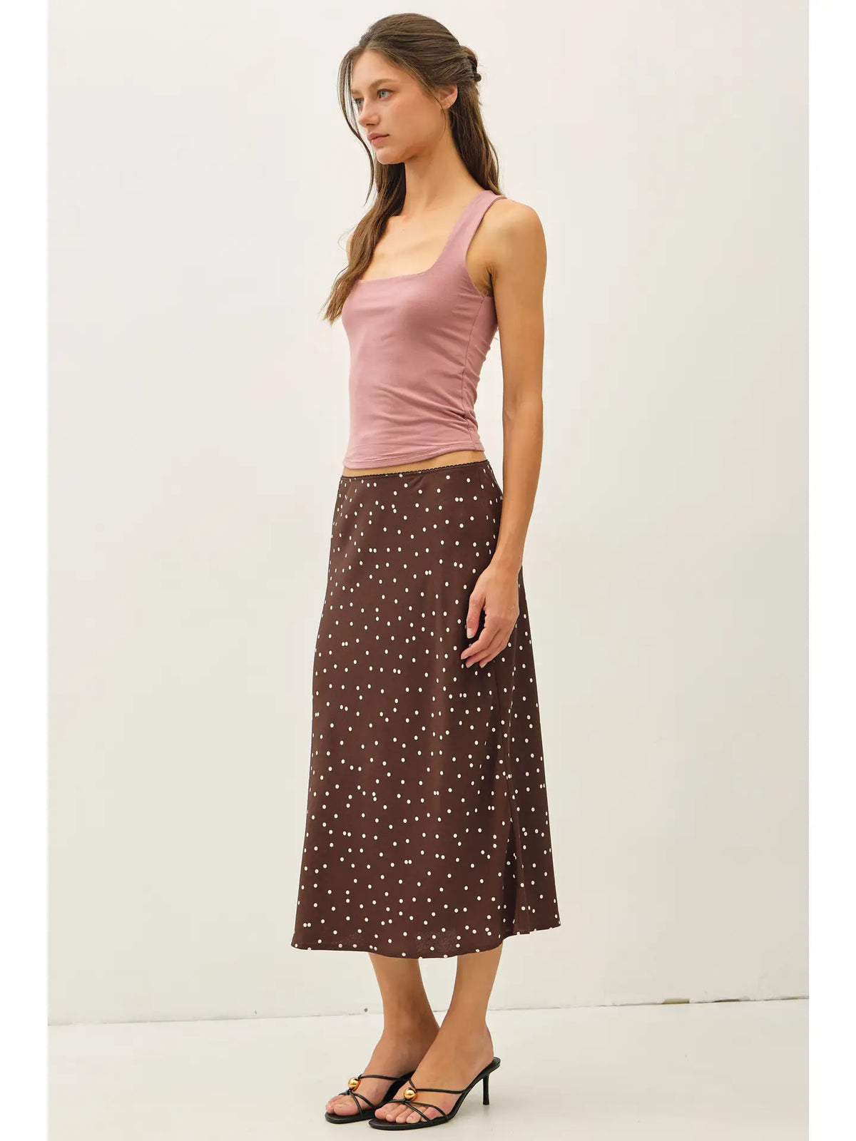 Polka Dot Midi Skirt