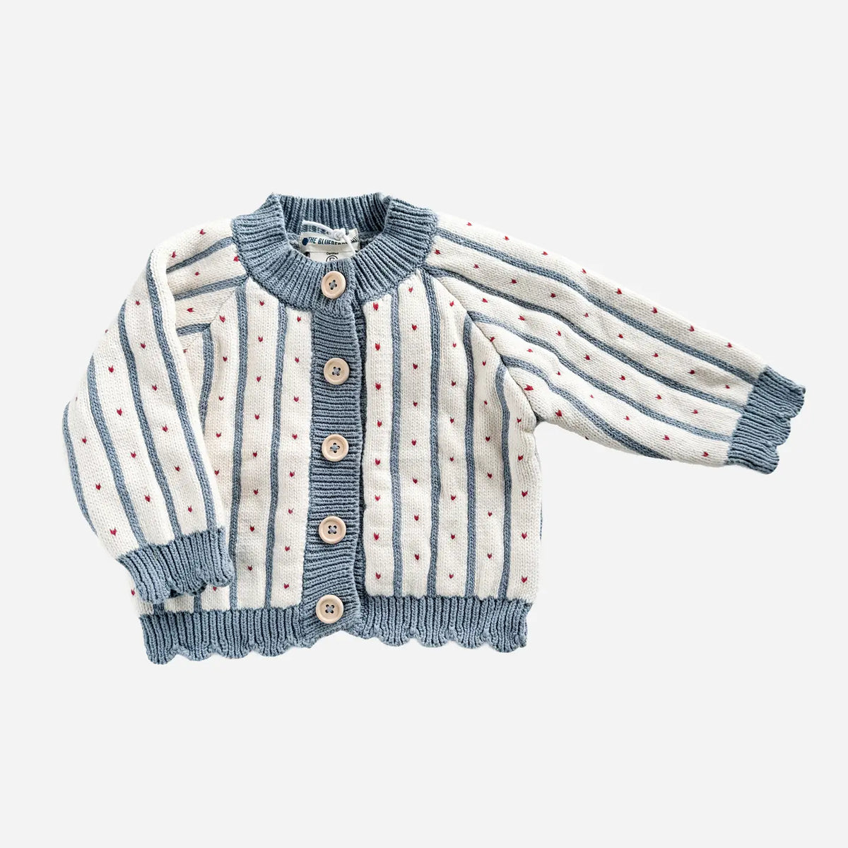 Stripe Heart Baby Cardigan