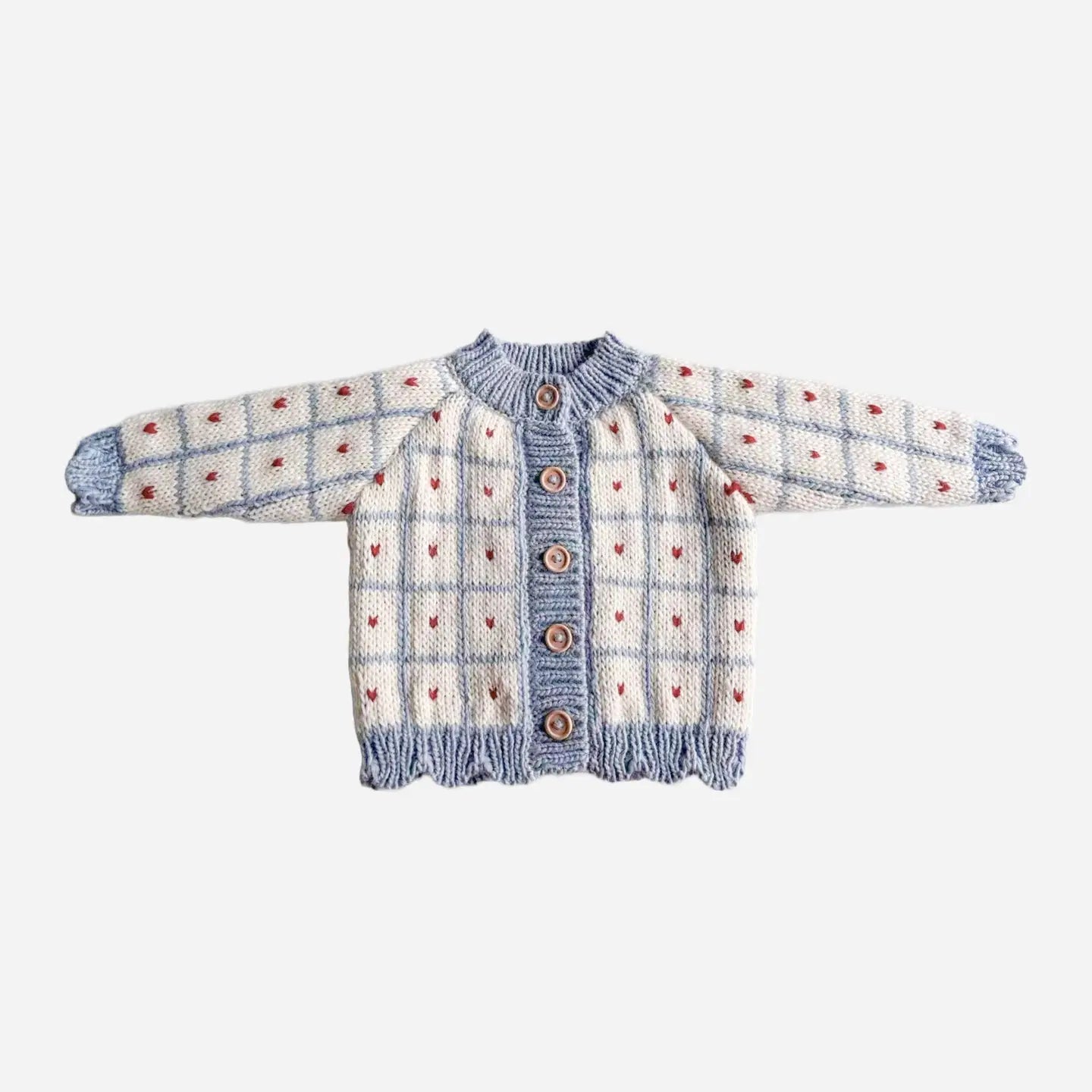 Windowpane Heart Baby Cardigan