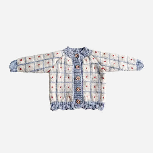 Windowpane Heart Baby Cardigan