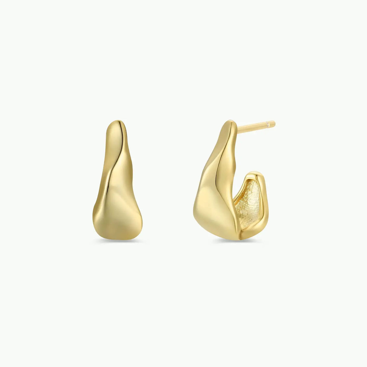 Small Ripple Gold Hoop Earrings