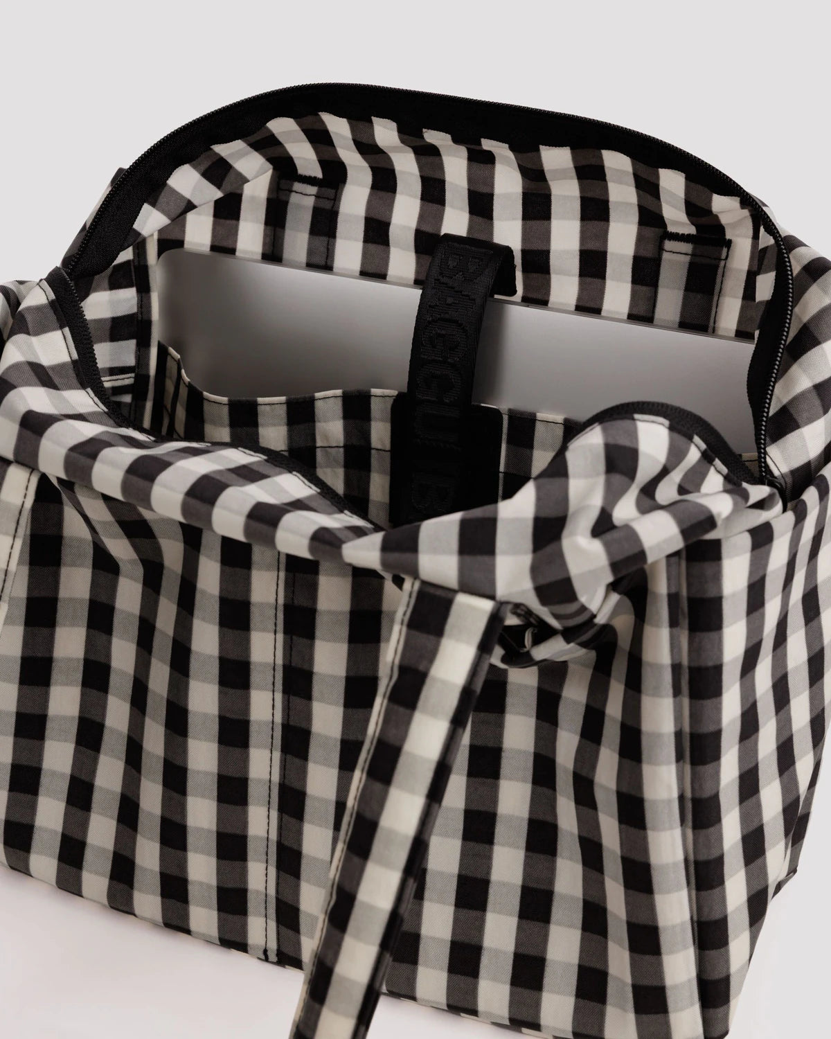 Black and Cream Gingham Everyday Cloud Bag