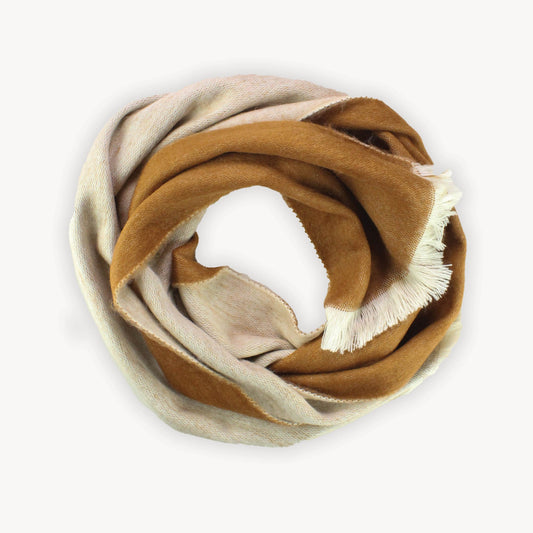 Cafe Au Lait Reversible Alpaca Seamless Scarf