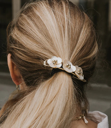 Aiyana Mother of Pearl Flowers Barrette