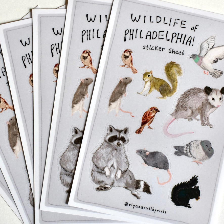 Philadelphia Wildlife Sticker Sheet - Ali's Wagon