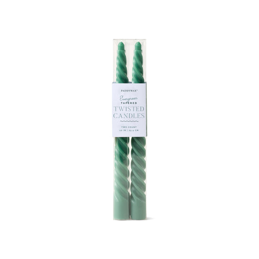 Evergreen Twisted Taper Candles