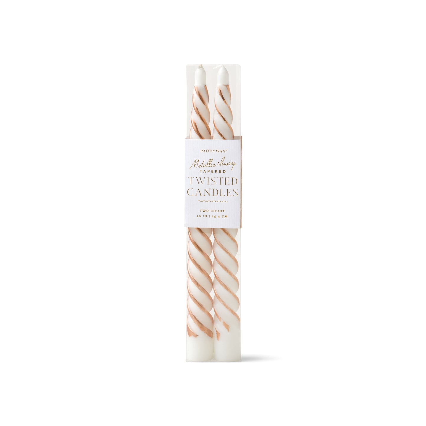 Gold & Ivory Twisted Taper Candles