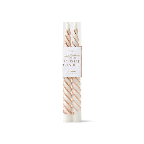 Gold & Ivory Twisted Taper Candles