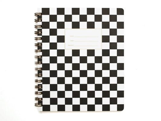 Black and White Checker Spiral Notebook