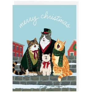 Merry Christmas Caroling Cats Holiday Boxed Cards