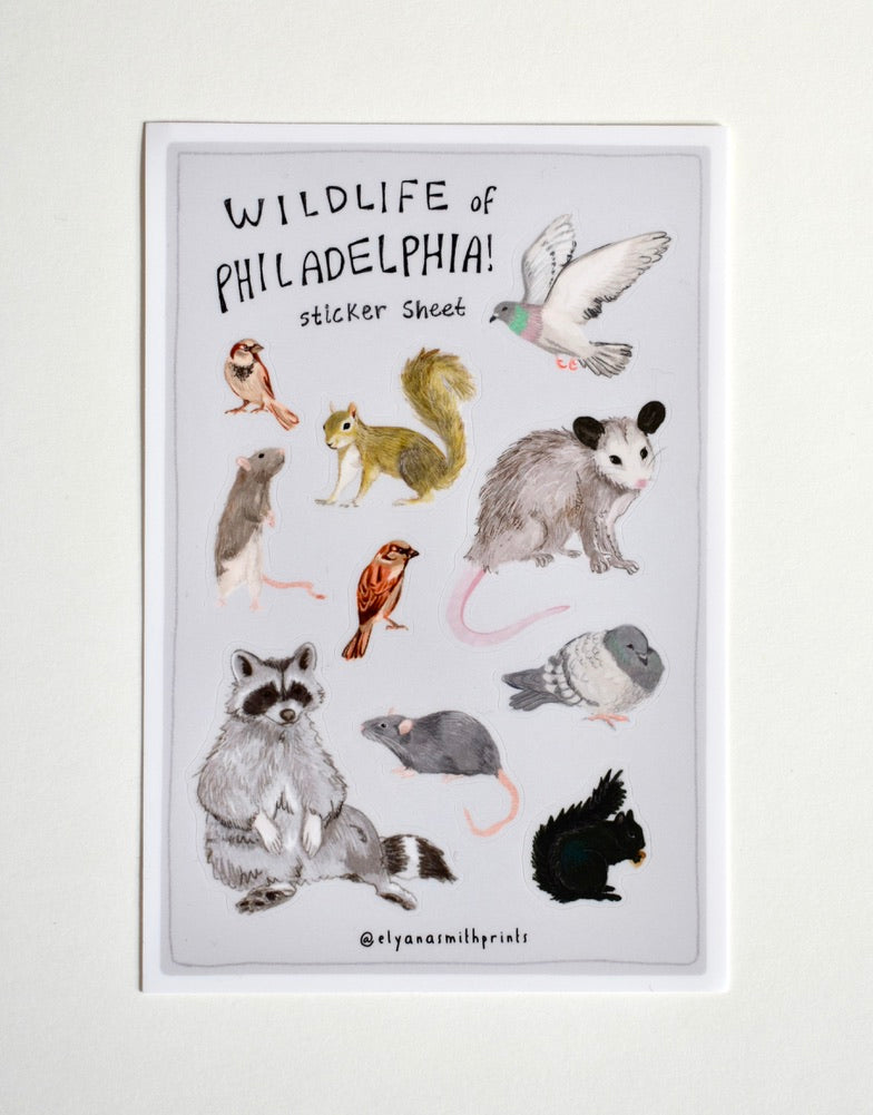 Philadelphia Wildlife Sticker Sheet - Ali's Wagon
