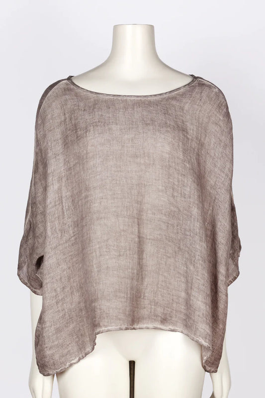 Light Brown Everly Linen Blouse