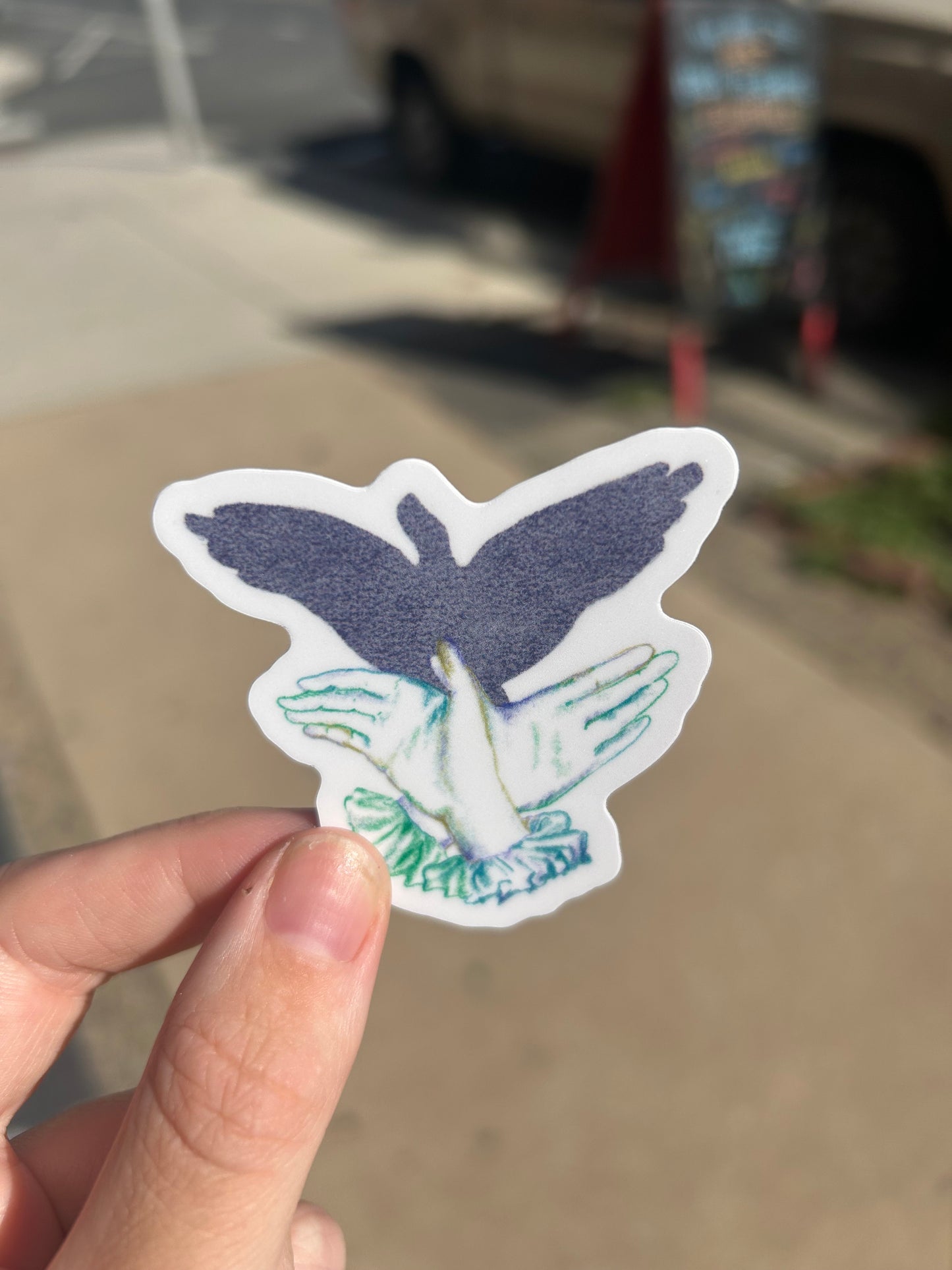 Shadow Puppet Bird Sticker
