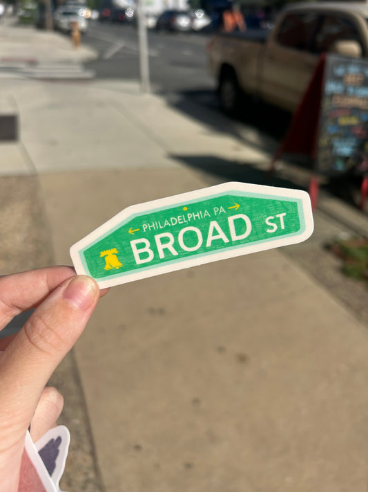 Broad St Sign Sticker
