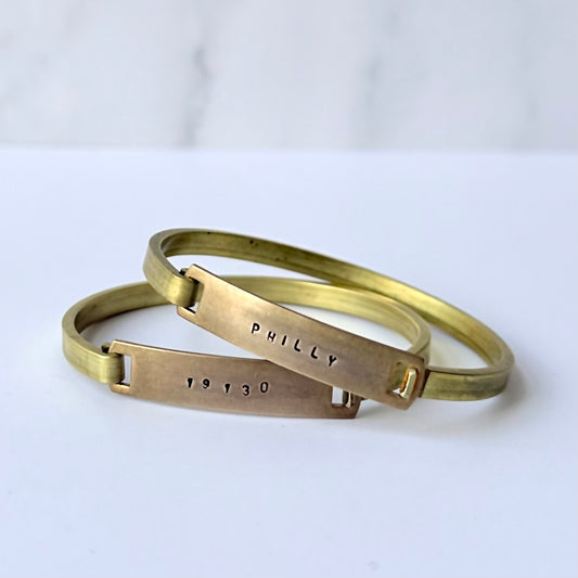 Hand Stamped Brass Cuff