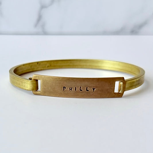 Hand Stamped Brass Cuff - Large