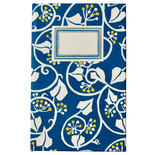 Marine Blue & Acid Yellow Ivy Hardcover Notebook