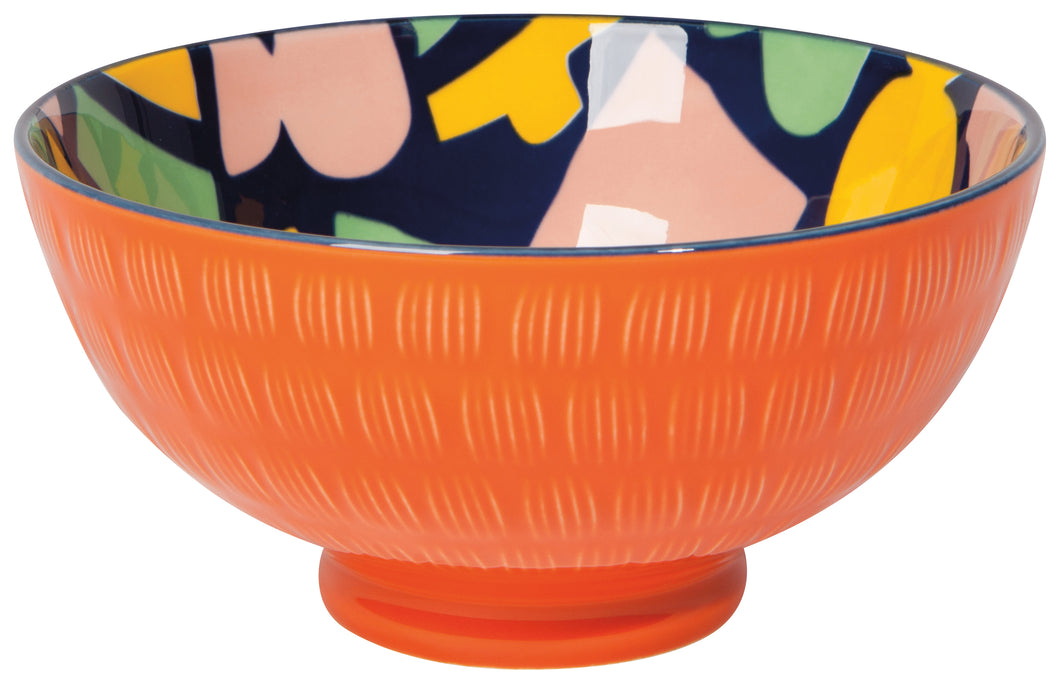 Orange Medium Doodle Stamped Bowl
