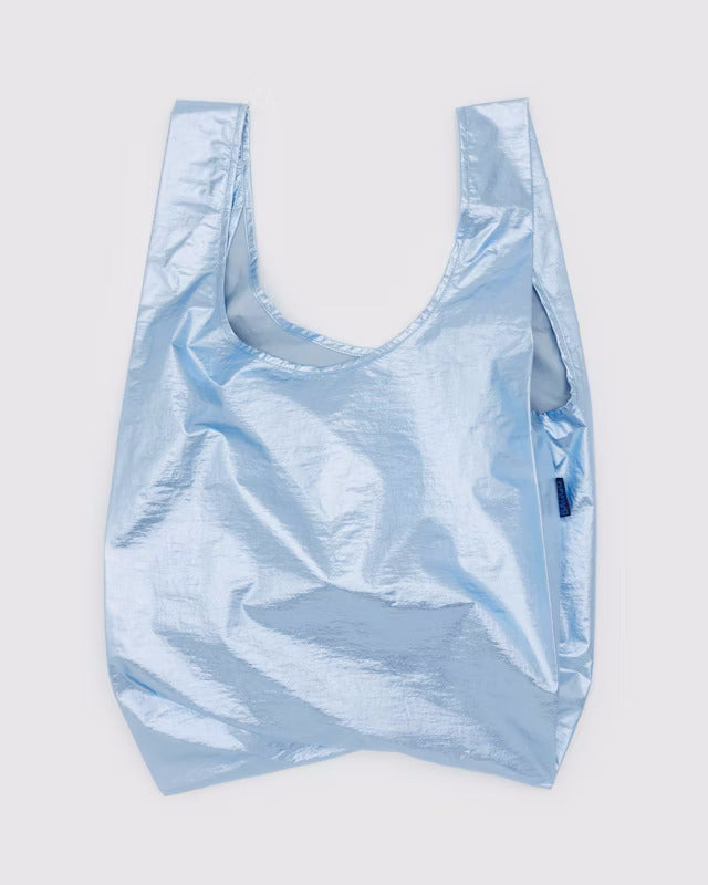 Metallic Light Blue Baggu Reusable Bag