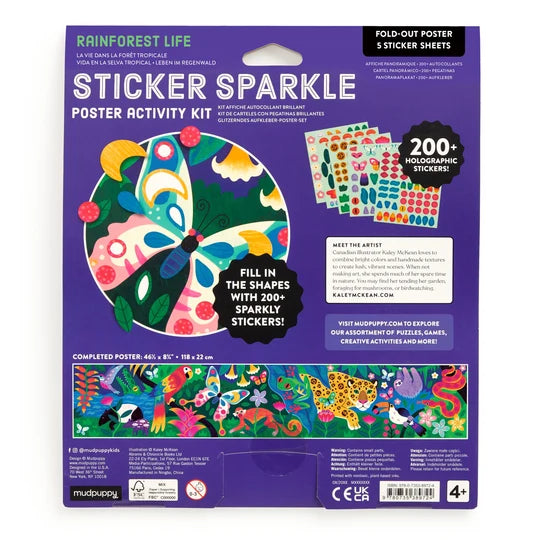 Sticker Sparkle Poster Activity Kit: Rainforest Life