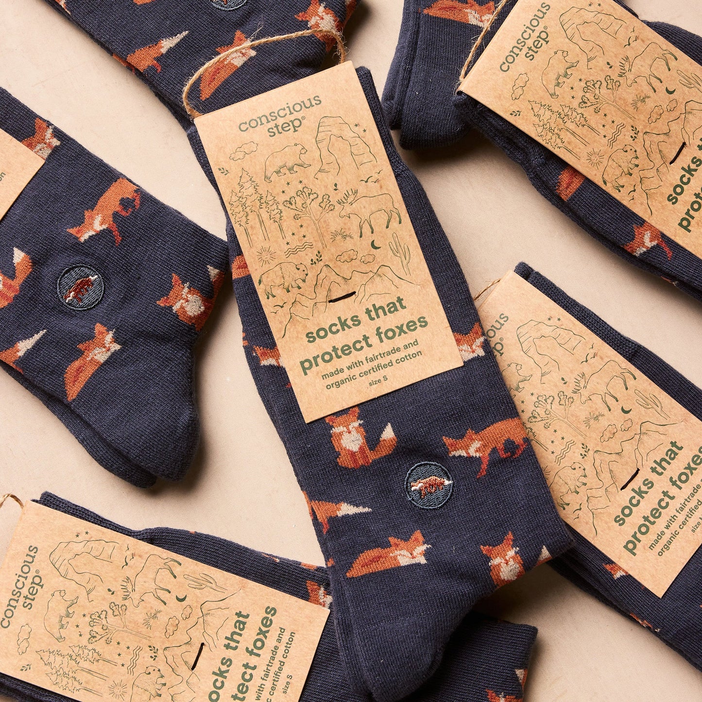 Navy Socks that Protect Foxes