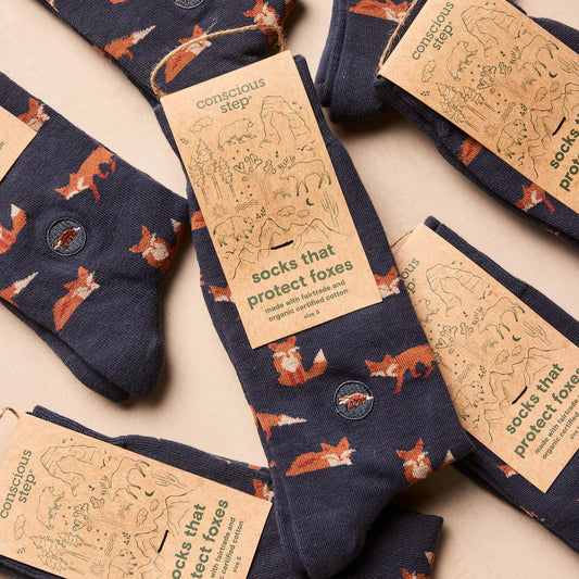 Navy Socks that Protect Foxes